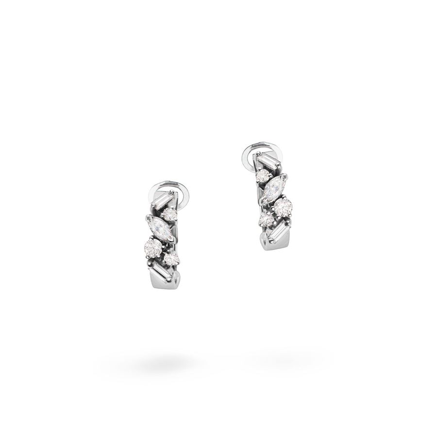 White gold 'Balance' hoop earrings with diamonds BALANCE | OR FANTAU18B CT 0,73